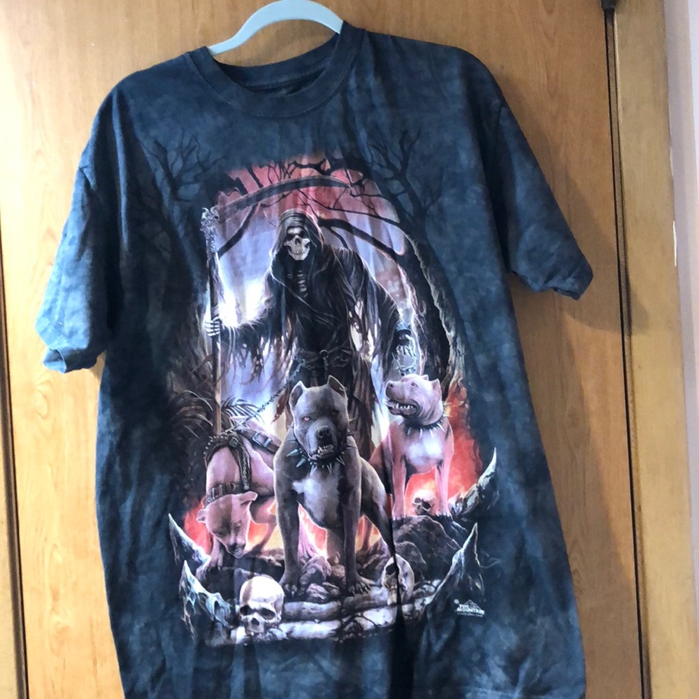 Grim Reaper And Pitbulls Mountain Shirt